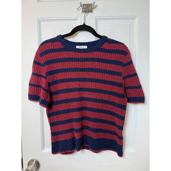 Madewell Women's Red and Blue Striped Pullover Crewneck Sweater - XL - Picture 1 of 11